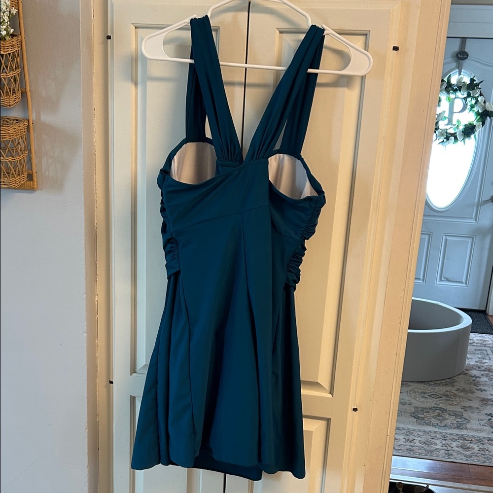 Teal Halter Swim Dress - Picture 3 of 3